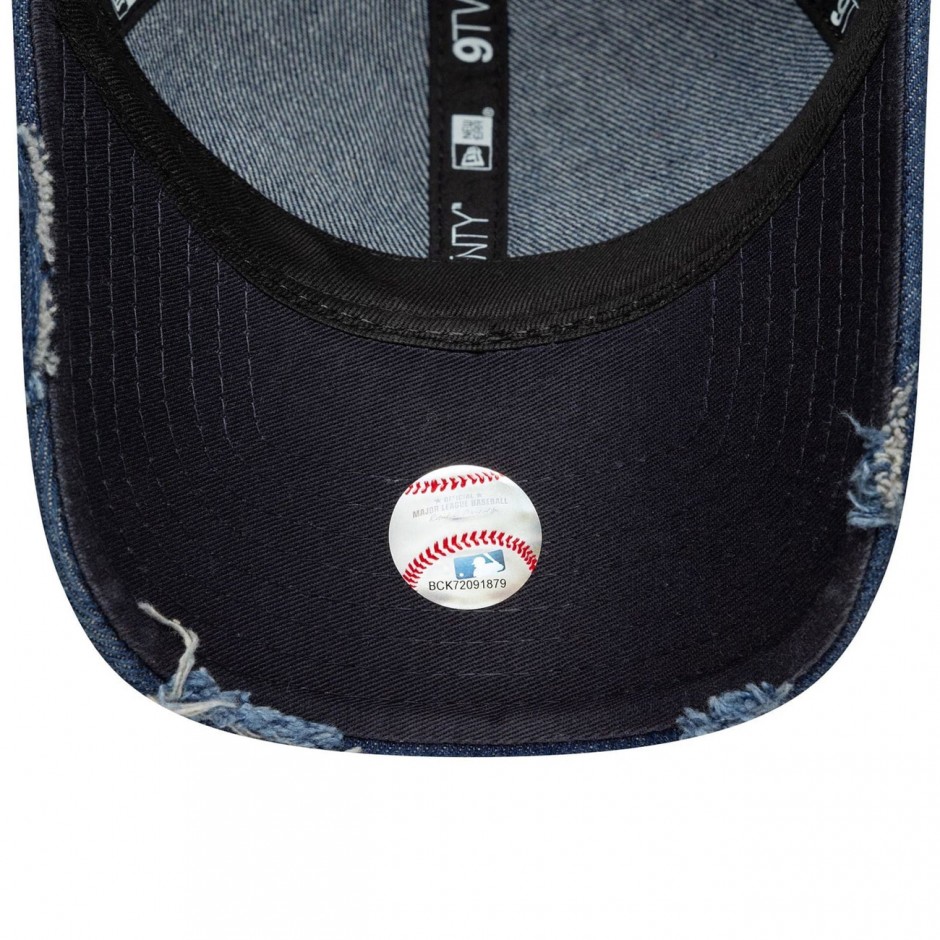 Καπέλο Μπλε - New Era New York Yankees MLB Denim Distressed Navy 9TWENTY