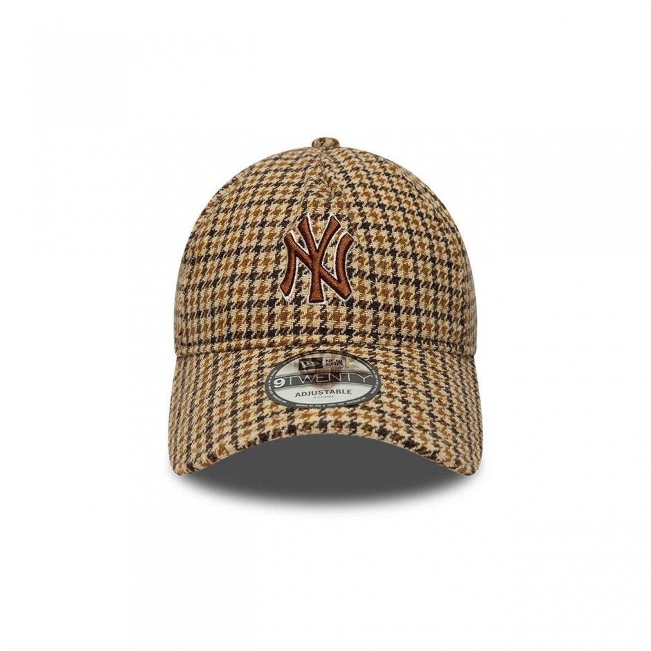 Καπέλο Μπεζ - New Era New York Yankees MLB Check Beige 9TWENTY A-Frame