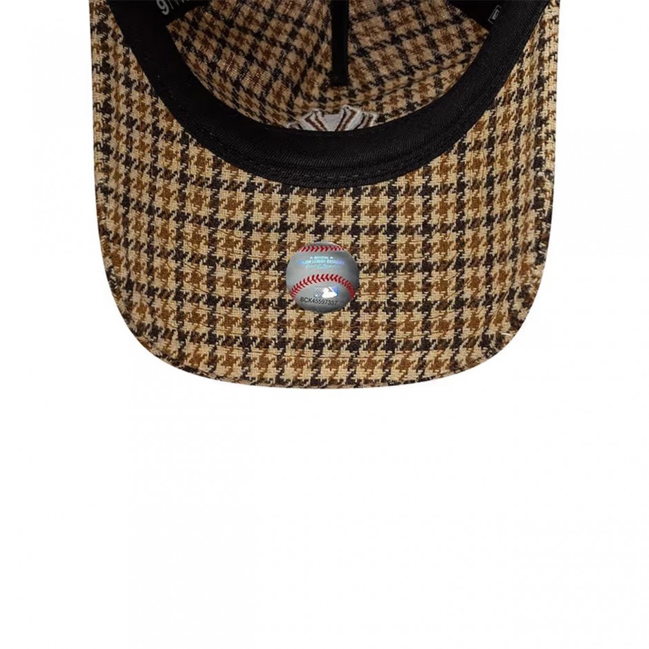 Καπέλο Μπεζ - New Era New York Yankees MLB Check Beige 9TWENTY A-Frame