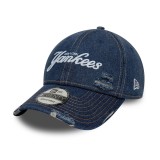 Καπέλο Μπλε - New Era New York Yankees MLB Denim Distressed Navy 9TWENTY Εικόνα 