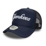 Καπέλο Μπλε - New Era New York Yankees MLB Script Navy 9FORTY A-Frame Εικόνα 