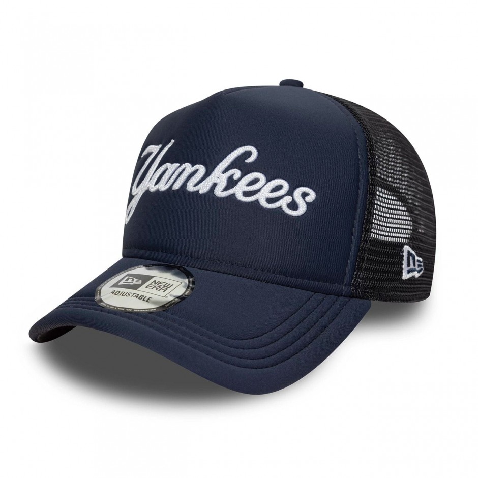 Καπέλο Μπλε - New Era New York Yankees MLB Script Navy 9FORTY A-Frame