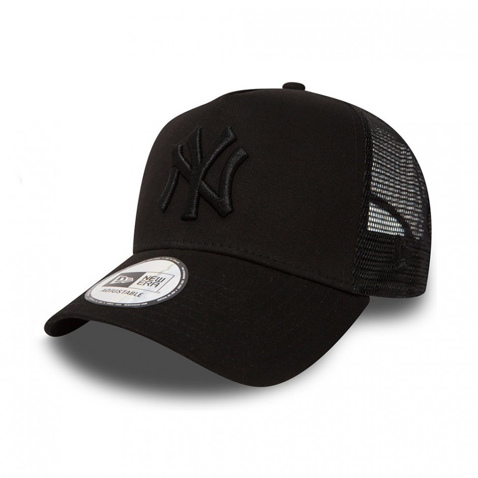 NEW ERA NEW YORK YANKEES CLEAN BLACK A-FRAME TRUCKER CAP Μαύρο