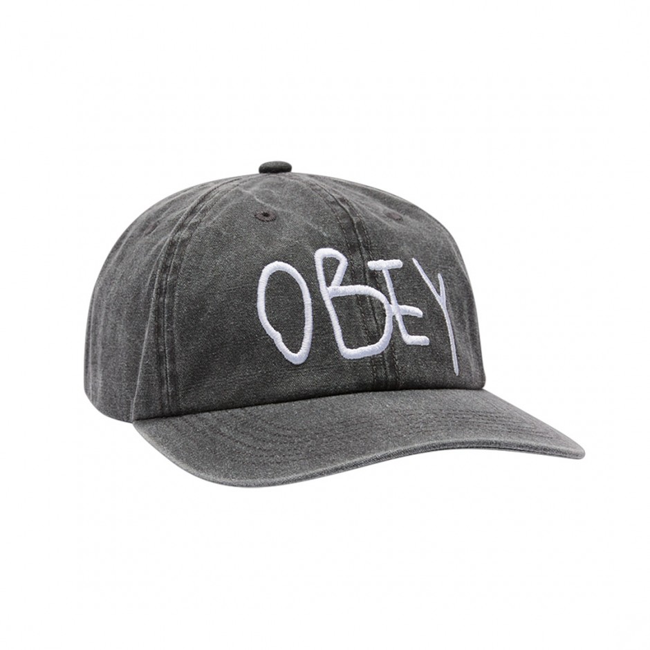 OBEY JOT 6 PANEL VELCRO 100580405-BLK Black