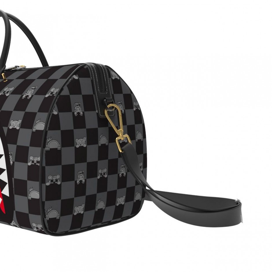Τσάντα Ώμου Μαύρη - Sprayground Peeking Character Check Mini Duffle