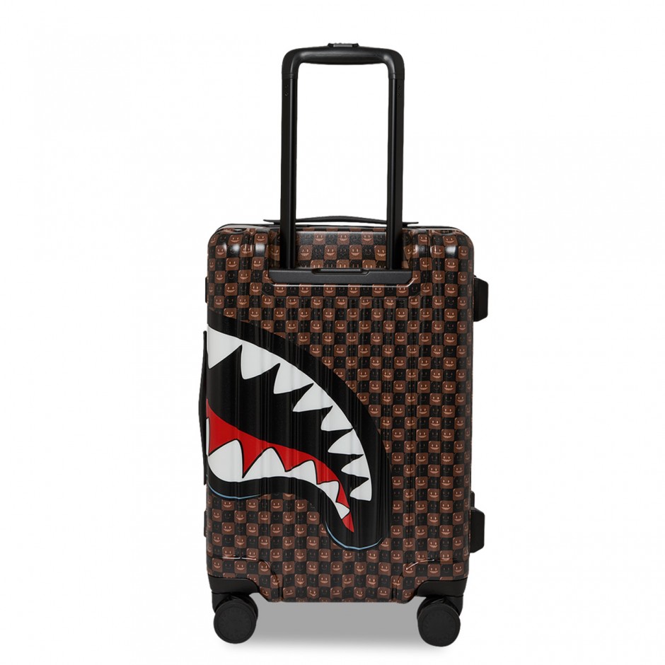 Βαλίτσα Καφέ - Sprayground Sharks In Paris WTF Bubble Brown Check Carry-On Luggage
