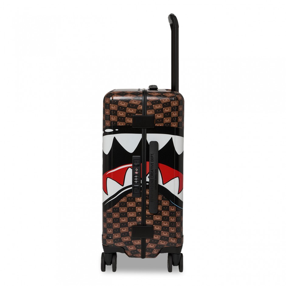 Βαλίτσα Καφέ - Sprayground Sharks In Paris WTF Bubble Brown Check Carry-On Luggage