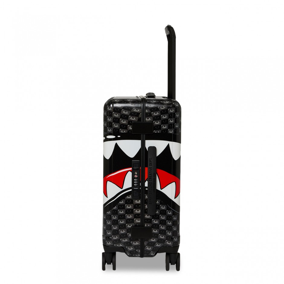Βαλίτσα Γκρι - Sprayground Sharks In Paris WTF Bubbly Black Check Carry-On Luggage