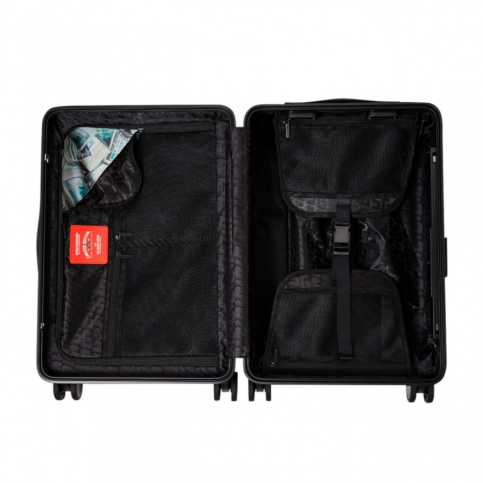 Βαλίτσα Γκρι - Sprayground Sharks In Paris WTF Bubbly Black Check Carry-On Luggage
