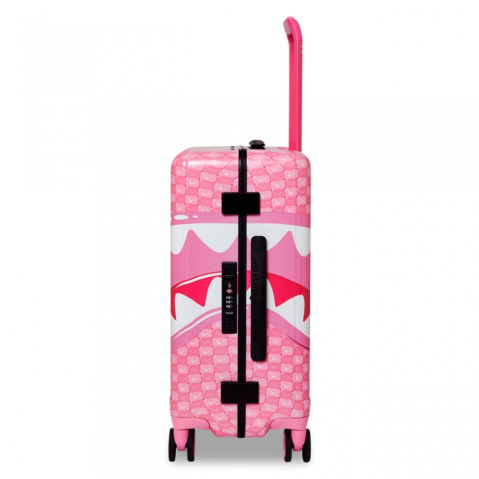 Βαλίτσα Ροζ - Sprayground Pink New Check Faces Carry-On Luggage 