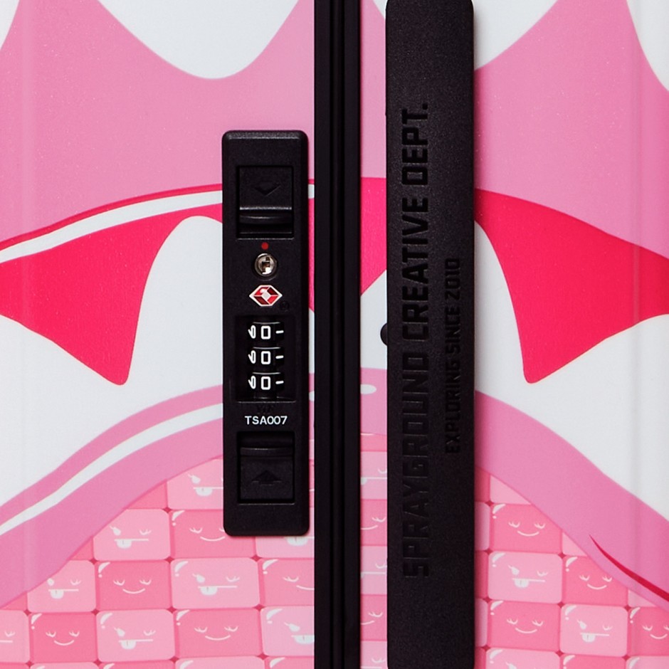 Βαλίτσα Ροζ - Sprayground Pink New Check Faces Carry-On Luggage 