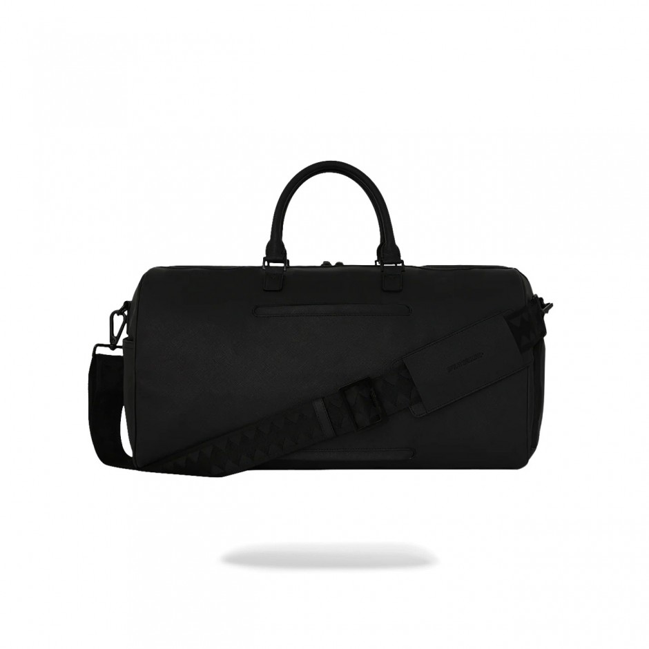 Duffle Bag Black - Sprayground Blacked Out Embossed Gold Tooth Duffle