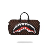 Τσάντα Ώμου Καφέ - Sprayground Sharks In Paris WTF Bubble Brown Check Duffle Εικόνα 
