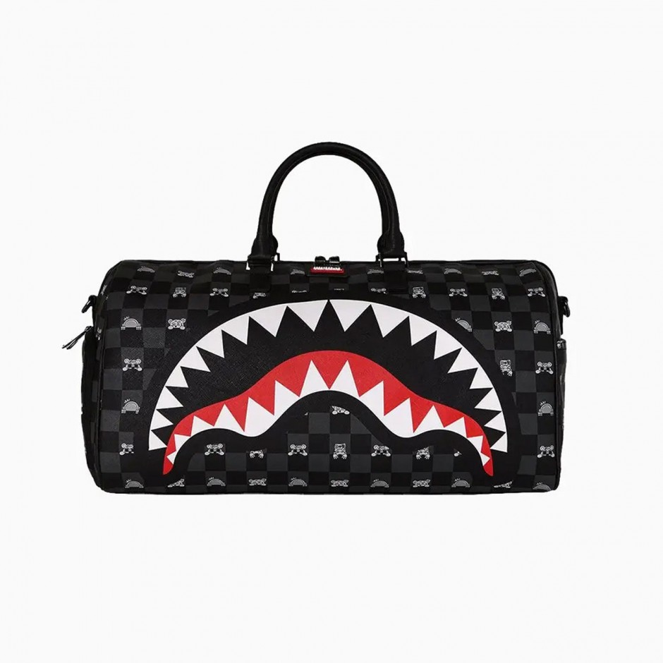 Τσάντα Ώμου Μαύρη - Sprayground Peeking Character Check Duffle
