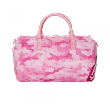 SPRAYGROUND PINK CAMO FAUX FUR DUFFLE D6869 Pink