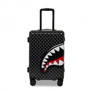 Βαλίτσα Γκρι - Sprayground Sharks In Paris WTF Bubbly Black Check Carry-On Luggage