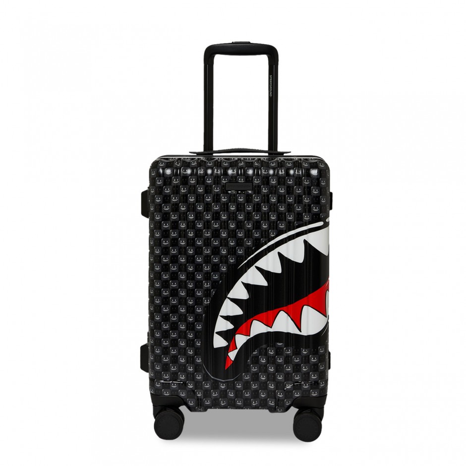 Βαλίτσα Γκρι - Sprayground Sharks In Paris WTF Bubbly Black Check Carry-On Luggage