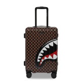 Βαλίτσα Καφέ - Sprayground Sharks In Paris WTF Bubble Brown Check Carry-On Luggage Εικόνα 