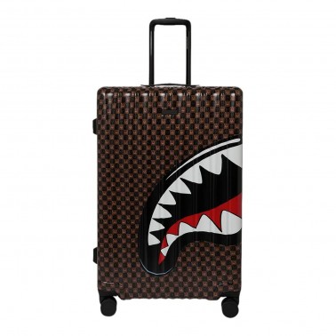 Βαλίτσα Καφέ - Sprayground Sharks In Paris WTF Bubble Brown Check Full-Size