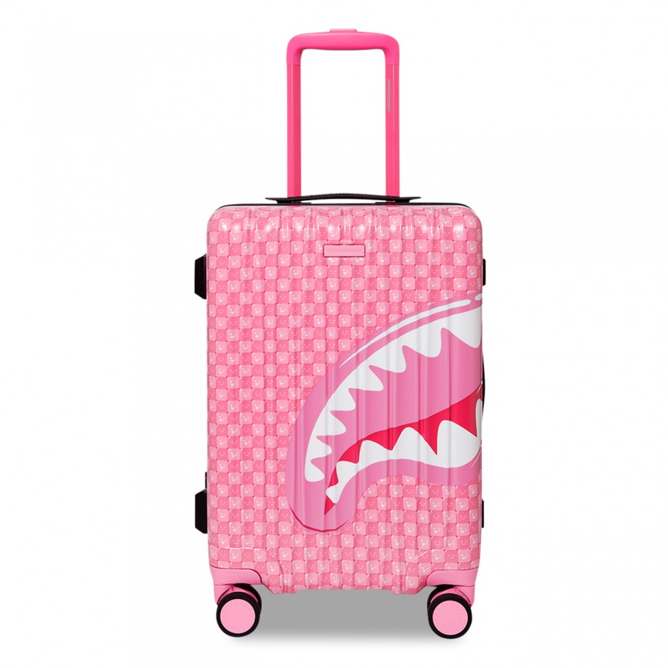 Βαλίτσα Ροζ - Sprayground Pink New Check Faces Carry-On Luggage 