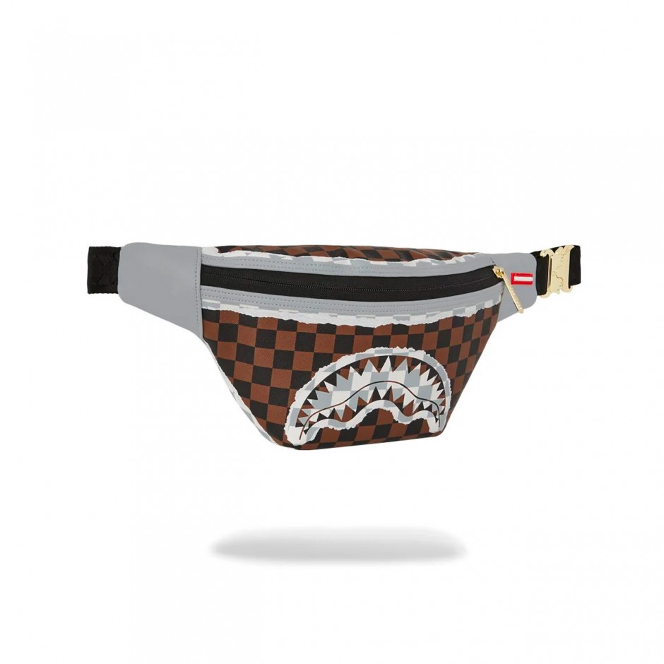 Τσάντα Crossbody Καφέ - Sprayground Cream And Brown Tear Check Savvy