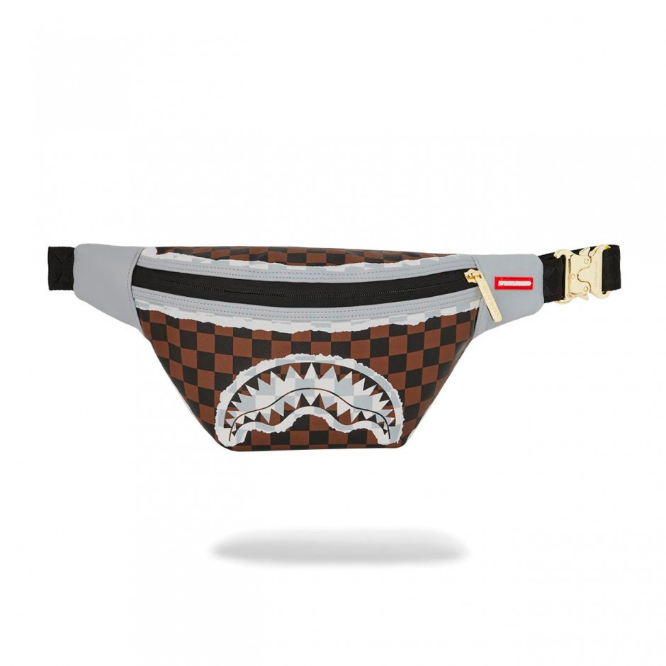 Τσάντα Crossbody Καφέ - Sprayground Cream And Brown Tear Check Savvy