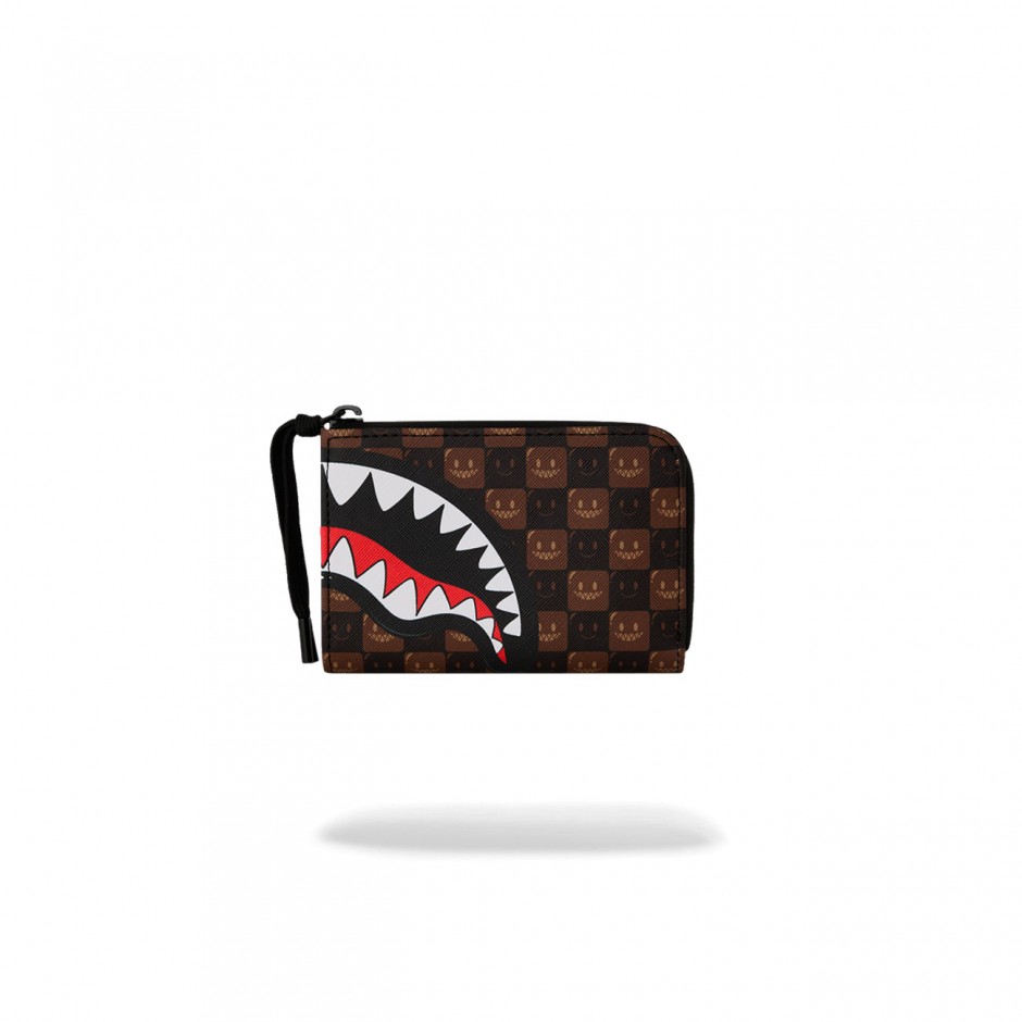 Πορτοφόλι Καφέ - Sprayground Sharks In Paris WTF Bubble Brown Check