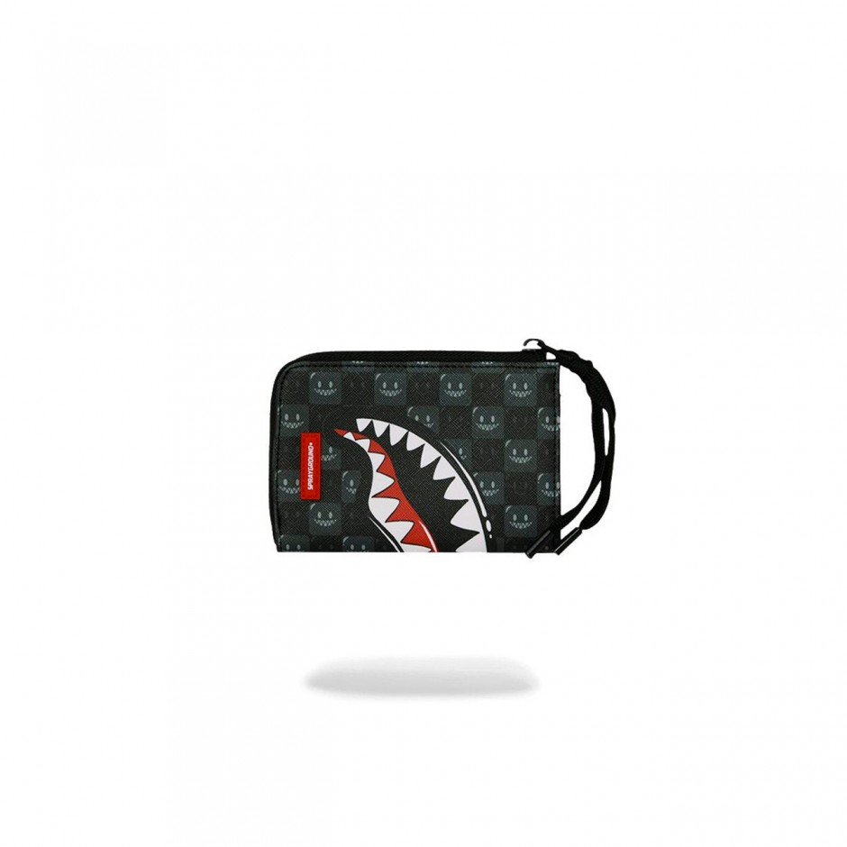 Wallet Grey - Sprayground Sharks In Paris WTF Bublly Black Check