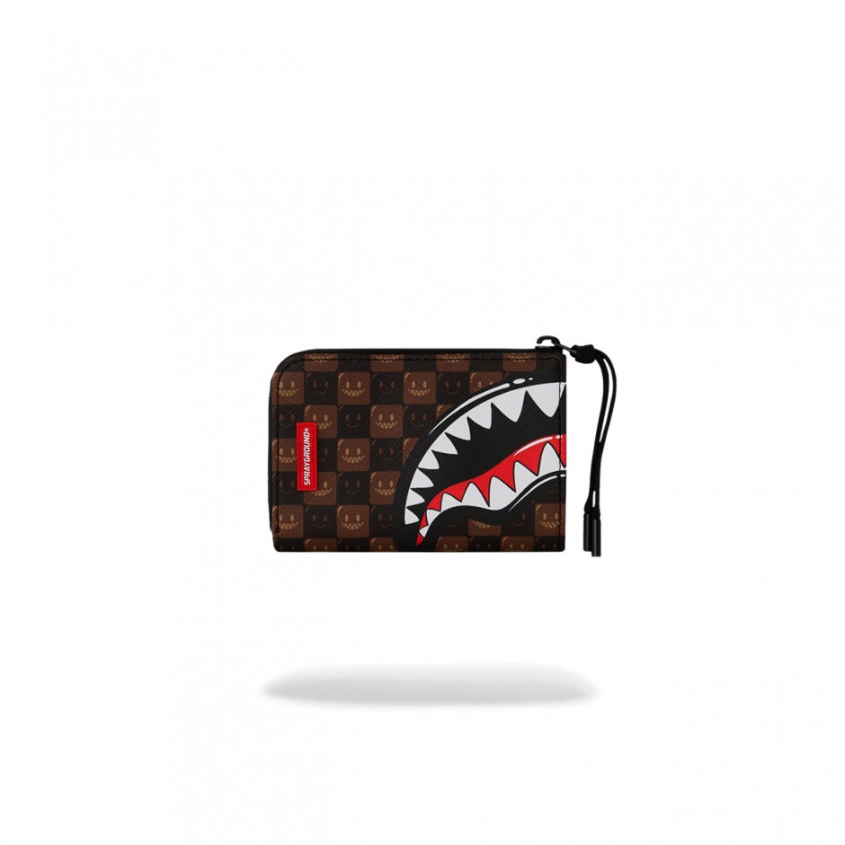 Πορτοφόλι Καφέ - Sprayground Sharks In Paris WTF Bubble Brown Check