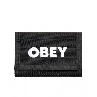 Πορτοφόλι OBEY BOLD LOGO TRIFOLD WALLET Μαύρο 100310120-BLK 
