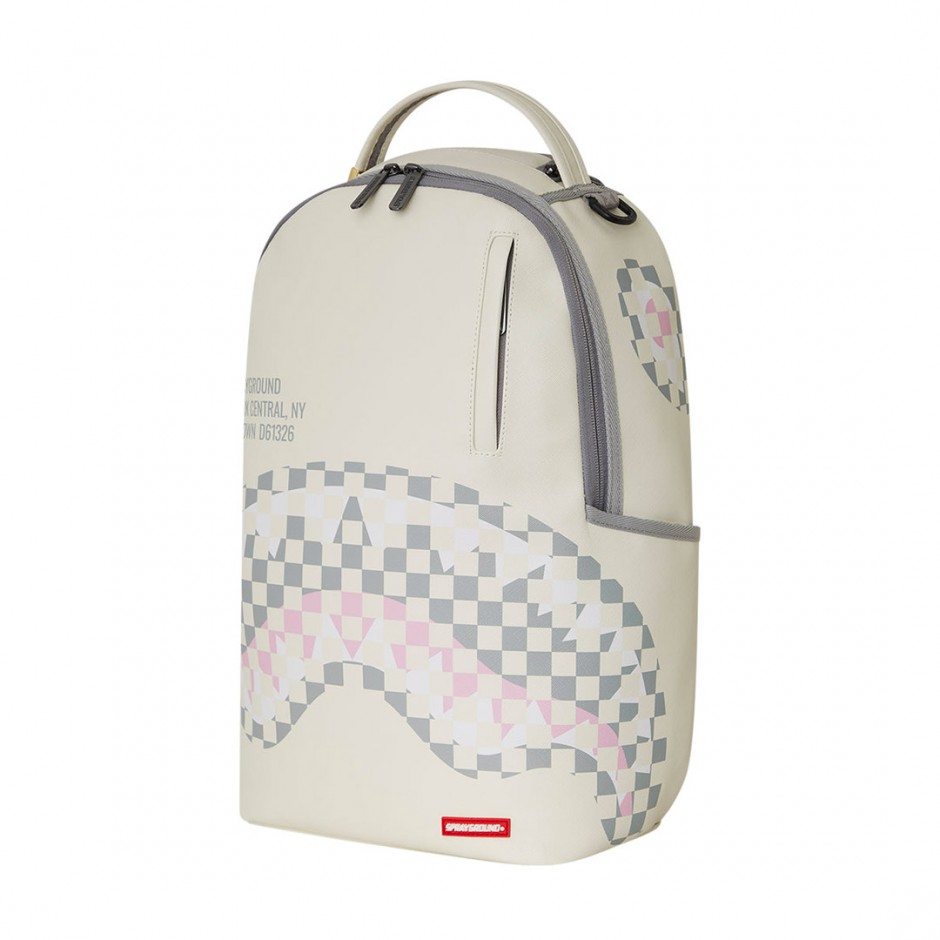 Τσάντα Πλάτης Εκρού - Sprayground Cream Check Shark Central