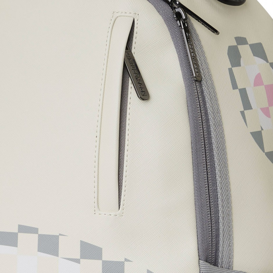Τσάντα Πλάτης Εκρού - Sprayground Cream Check Shark Central
