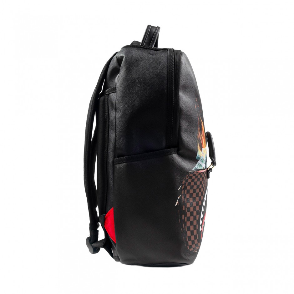 SPRAYGROUND BAG OF MONEY ON FIRE BACKPACK B7675 Black