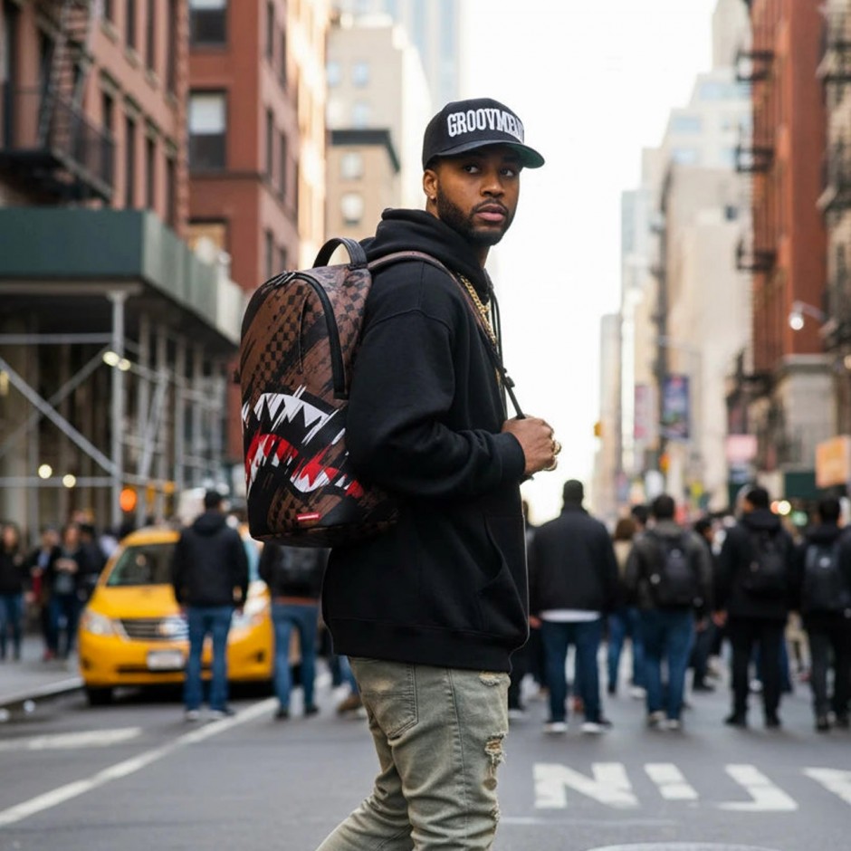 Τσάντα Πλάτης Καφέ - Sprayground Smeared Grunge