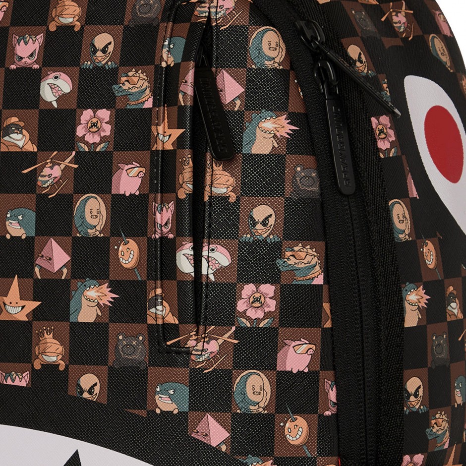 Τσάντα Πλάτης Καφέ - Sprayground Peeking Characters Remix