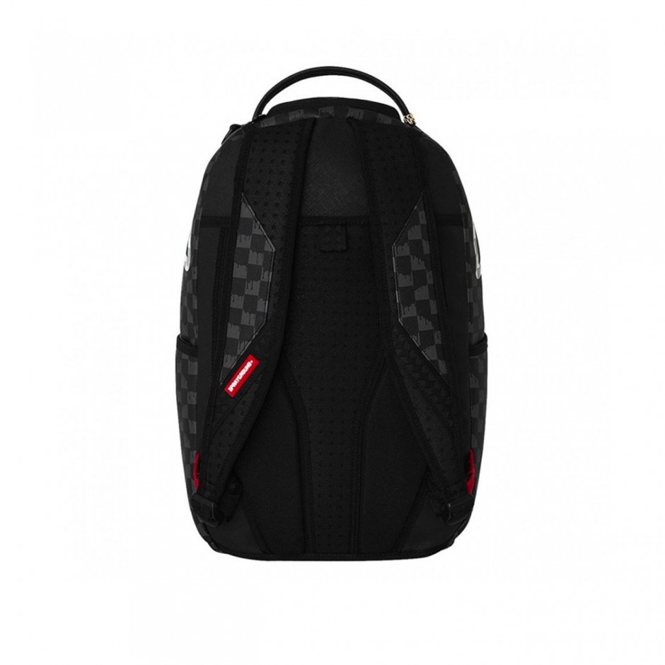 Τσάντα Πλάτης Μαύρη - Sprayground Black And White Drip Check Shark