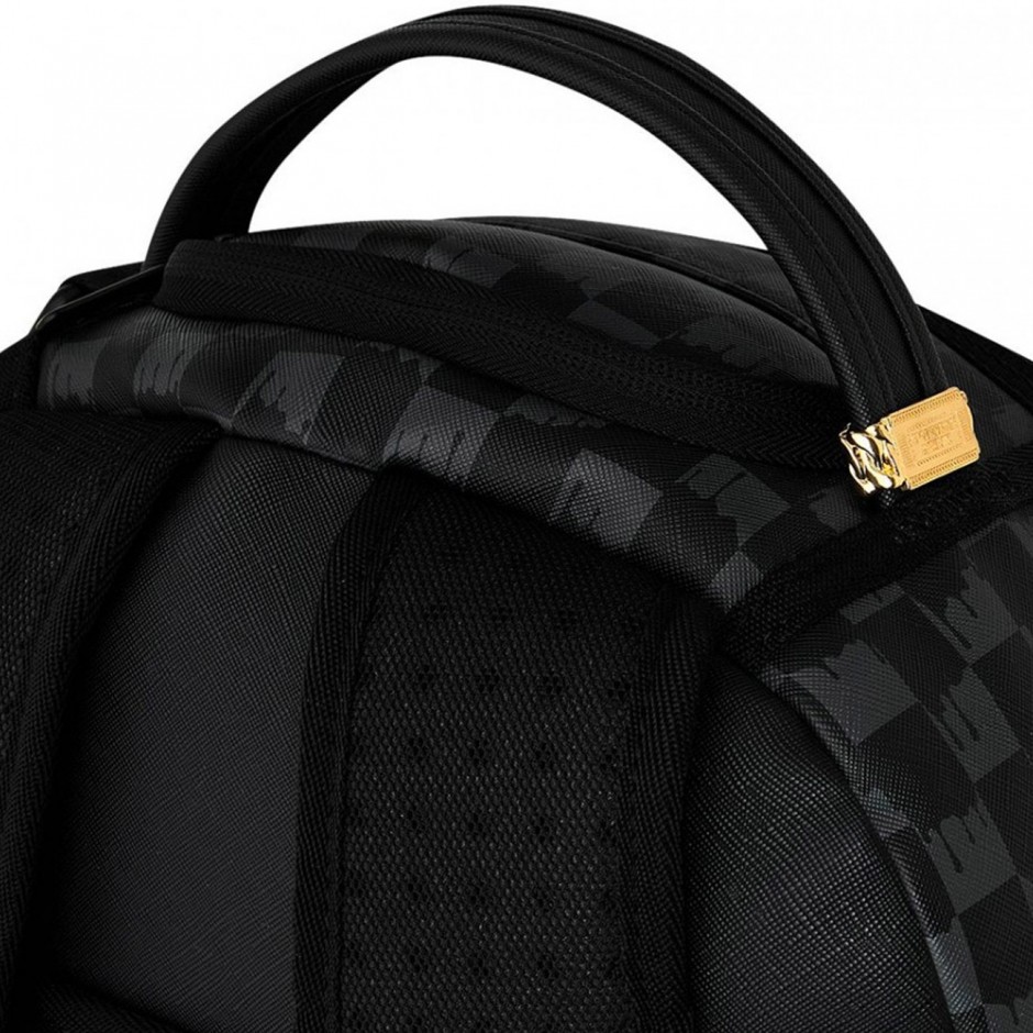 Τσάντα Πλάτης Μαύρη - Sprayground Black And White Drip Check Shark
