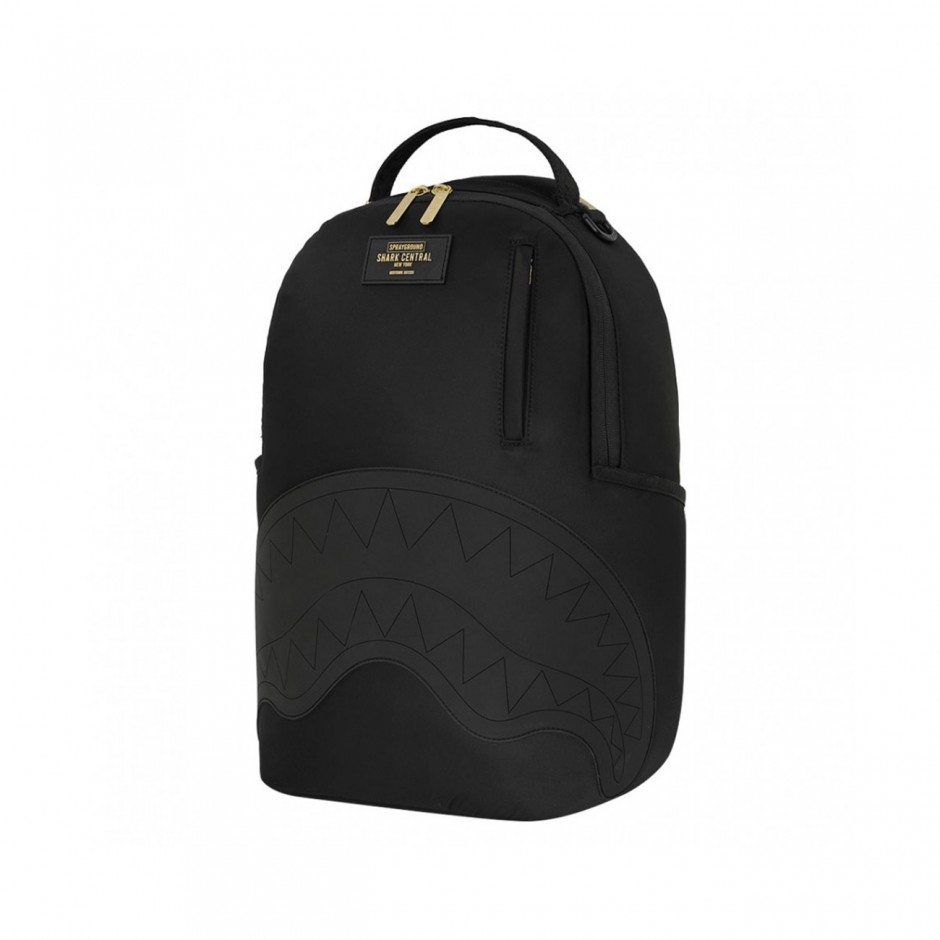 Backpack Coal - Sprayground Shark Central Gold Lettering