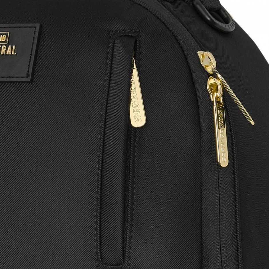 Backpack Coal - Sprayground Shark Central Gold Lettering