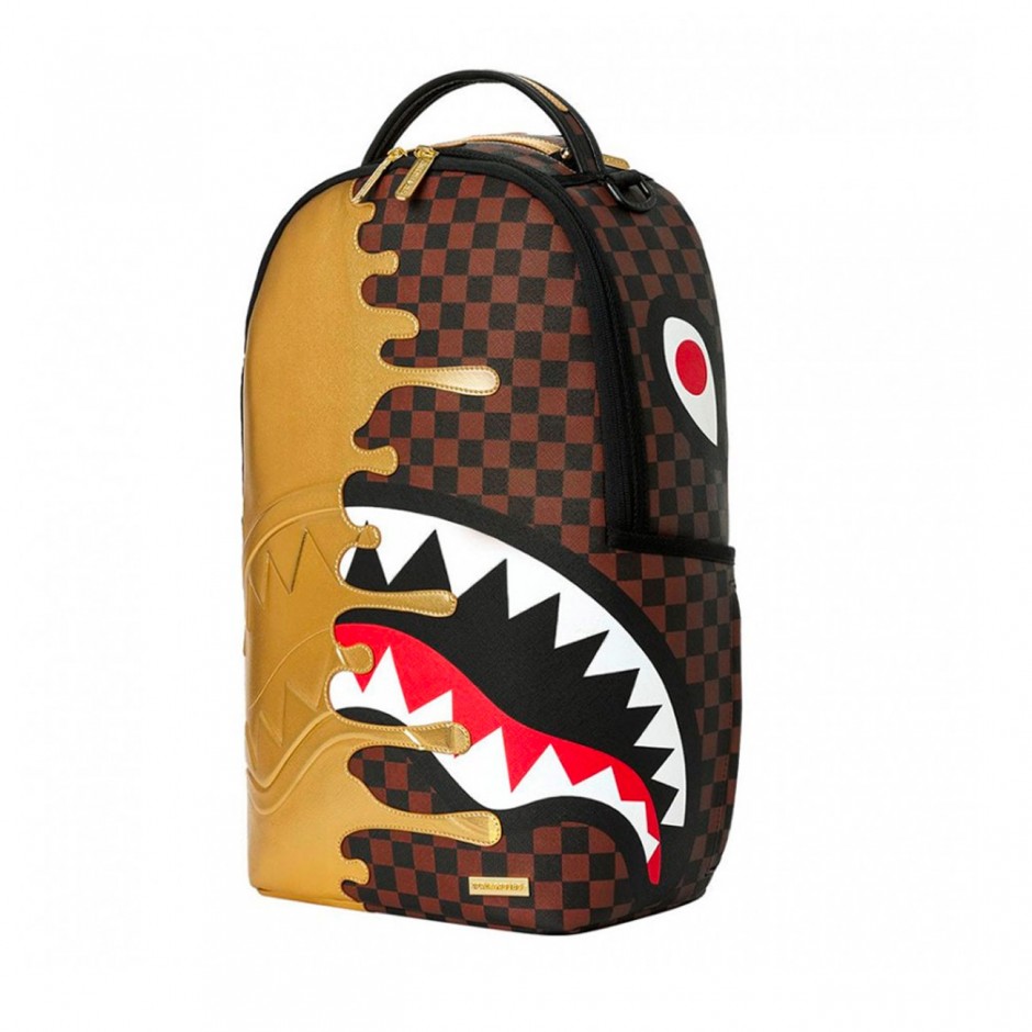 Τσάντα Πλάτης Πολύχρωμη - Sprayground Sharks In Paris Gold Drip