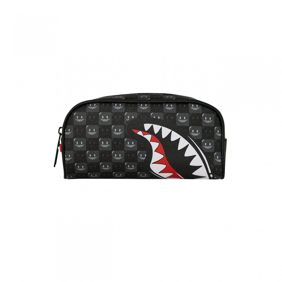 Pouch Grey - Sprayground Sharks In Paris WTF Bubbly Black Check