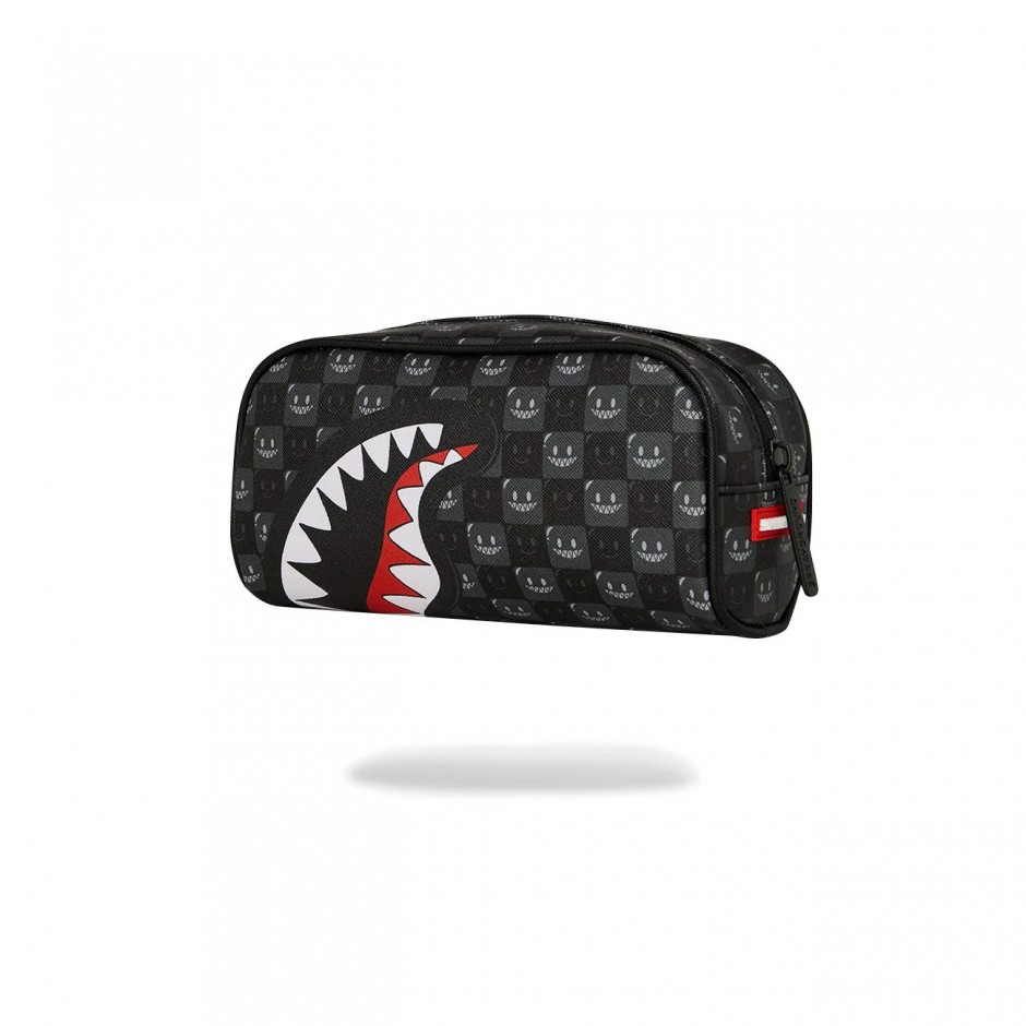 Pouch Grey - Sprayground Sharks In Paris WTF Bubbly Black Check