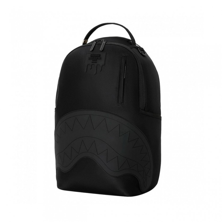 Τσάντα Πλάτης Μαύρη - Sprayground Shark Central Blacked Out Embossed Nylon