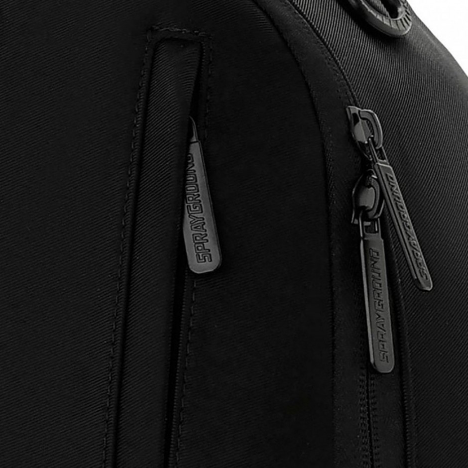 Τσάντα Πλάτης Μαύρη - Sprayground Shark Central Blacked Out Embossed Nylon