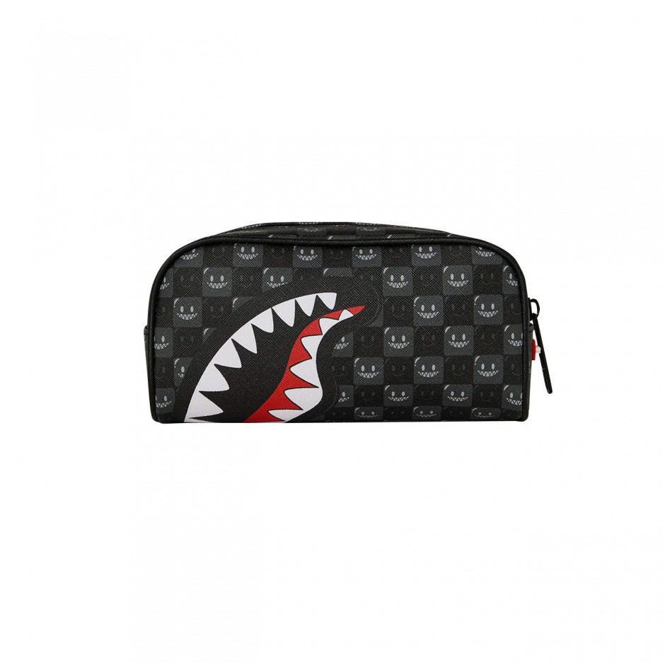 Pouch Grey - Sprayground Sharks In Paris WTF Bubbly Black Check