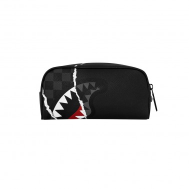 Pouch Black - Sprayground Center Rip Revealing Gray Check
