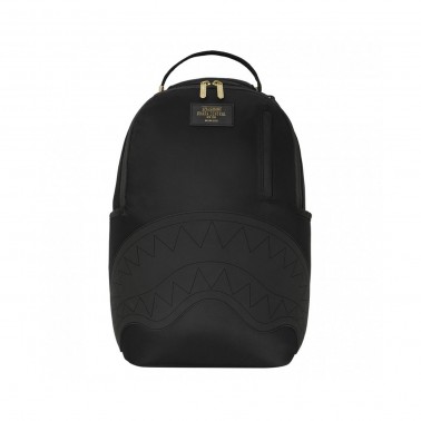 Backpack Coal - Sprayground Shark Central Gold Lettering
