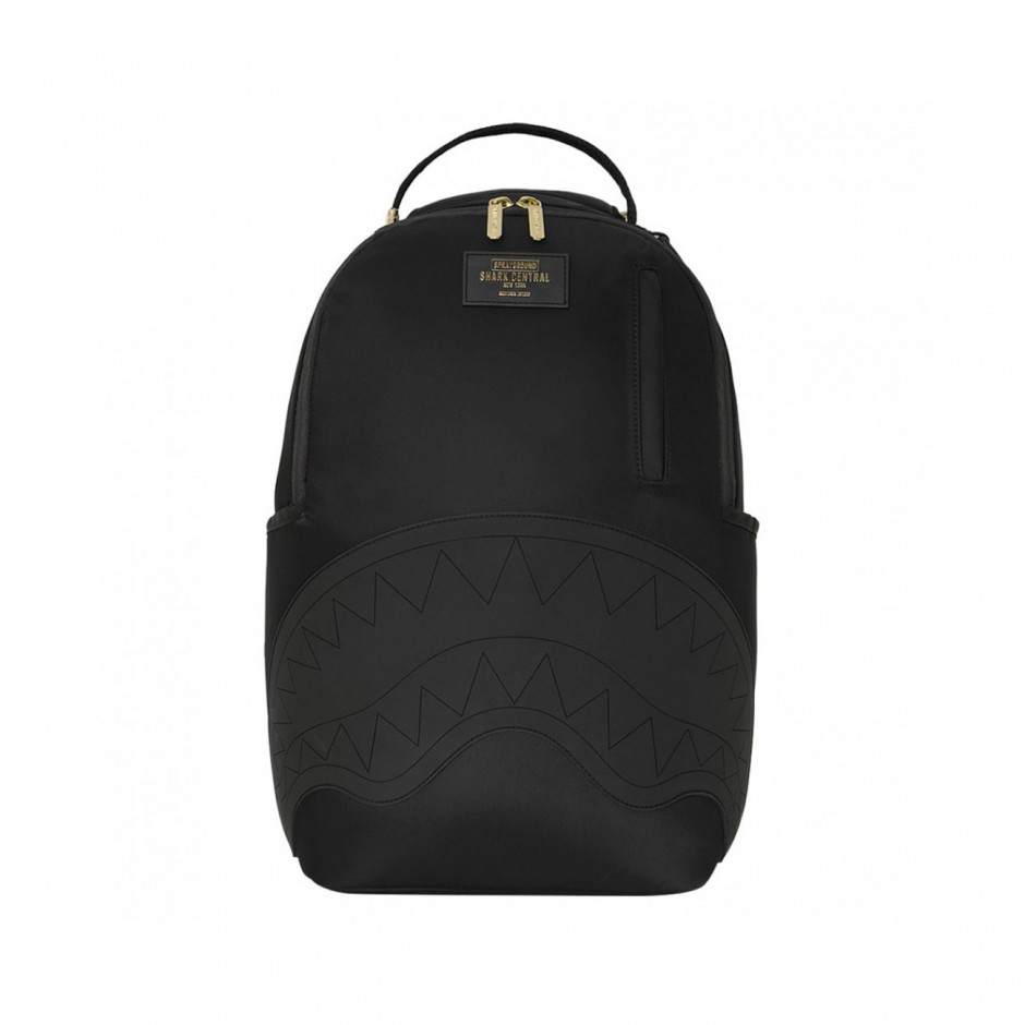 Backpack Coal - Sprayground Shark Central Gold Lettering
