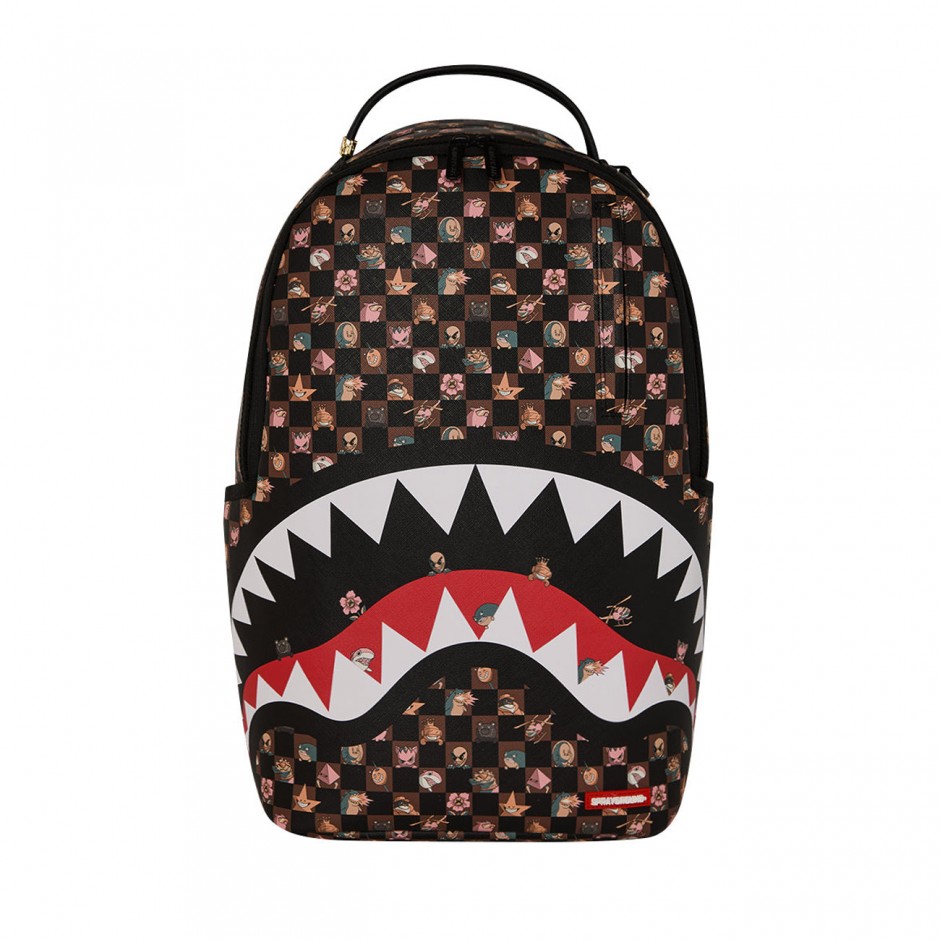 Τσάντα Πλάτης Καφέ - Sprayground Peeking Characters Remix