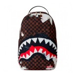 Τσάντα Πλάτης Καφέ - Sprayground Sharks In Paris Cotton Canvas Painted Εικόνα 